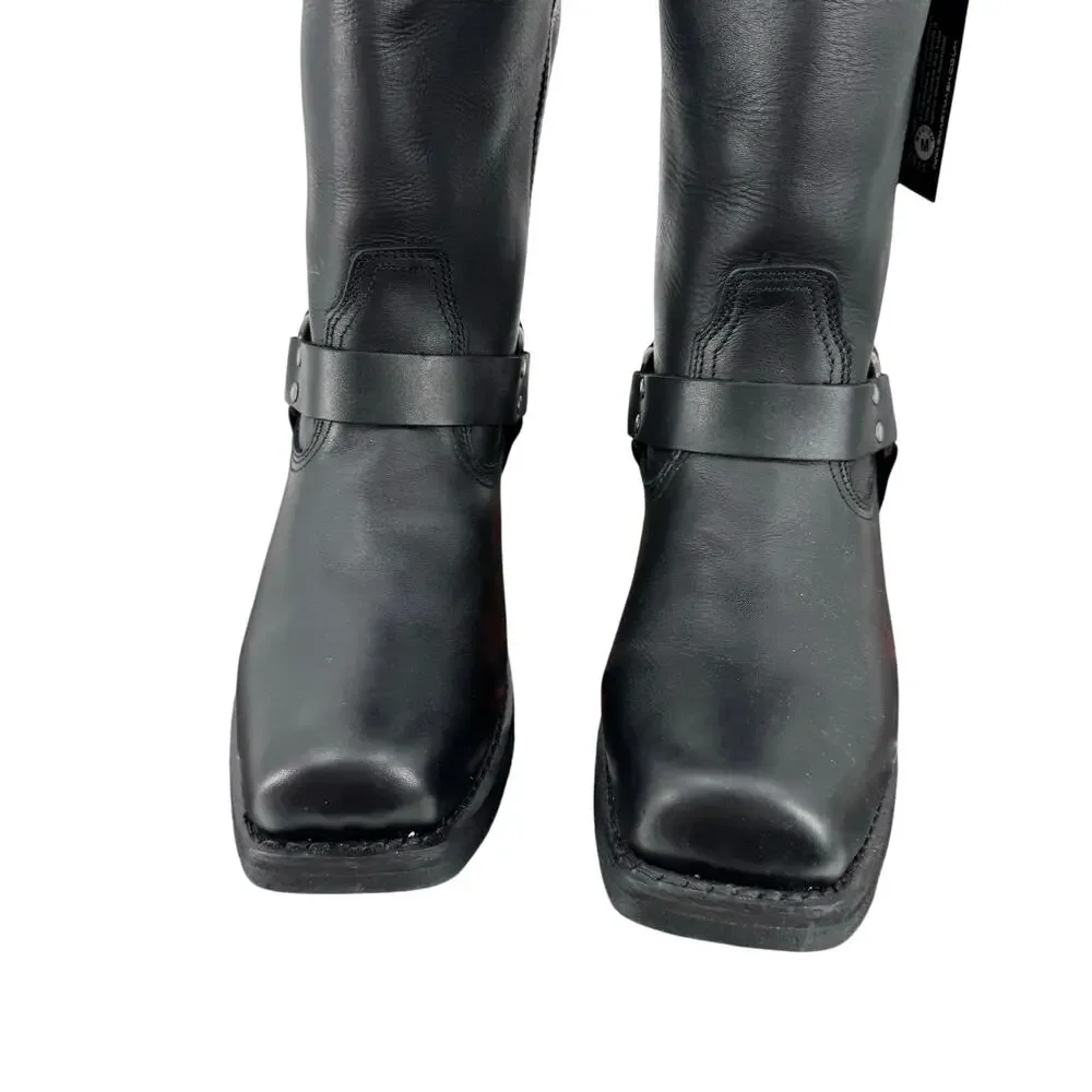 NWT Hot Leathers BTM1016 Men's Classic Black 11-inch Harness Leather Boots